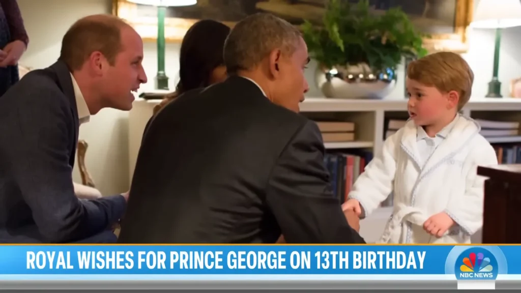 Prince George shown during TODAY’s report on his royal childhood and teenage milestone