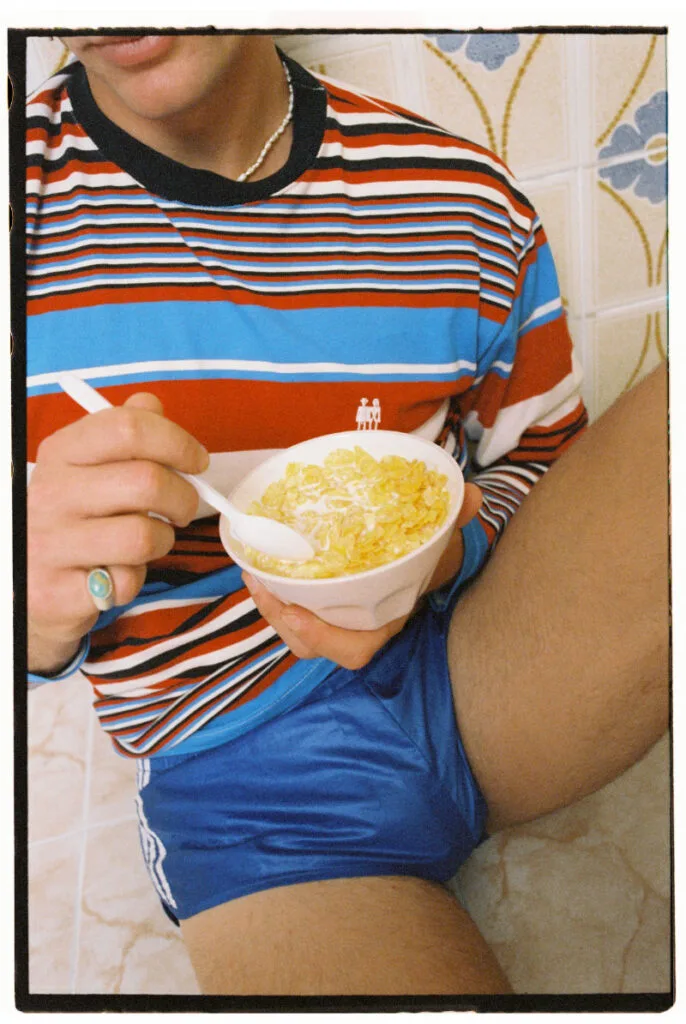 Nemanja Ninkovic seated in the Herencia fashion story