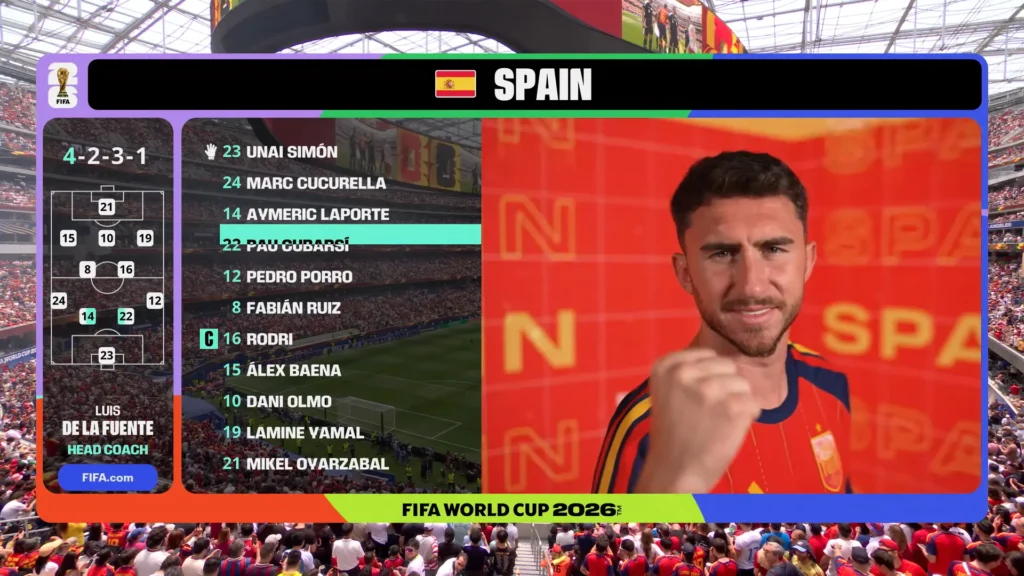 Opening moments of Spain vs Belgium in the FIFA World Cup 2026 quarterfinal highlights.