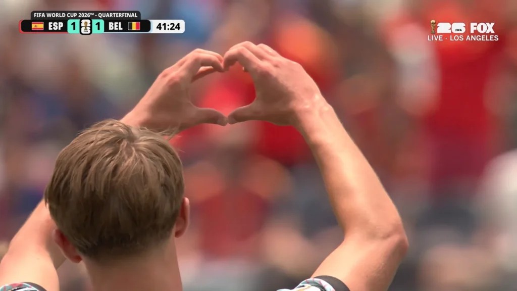 Spain creates a chance against Belgium during the FIFA World Cup 2026 quarterfinal highlights.