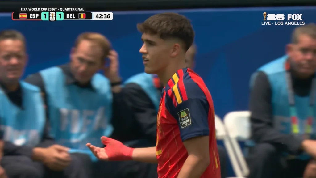 Spain vs Belgium quarterfinal highlight still from the FIFA World Cup 2026.