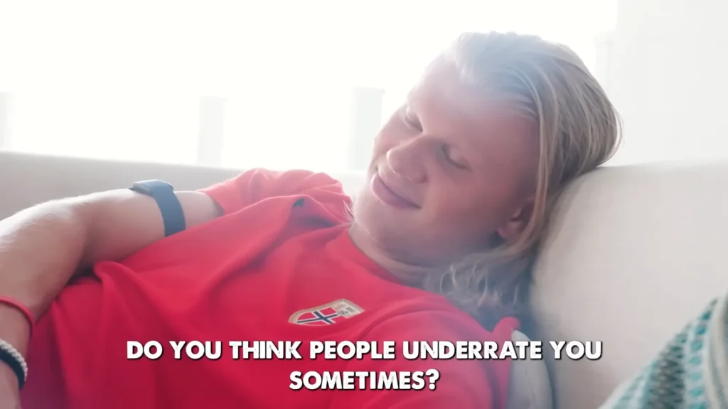 Erling Haaland appearing in The Final 24 Hours of my World Cup vlog