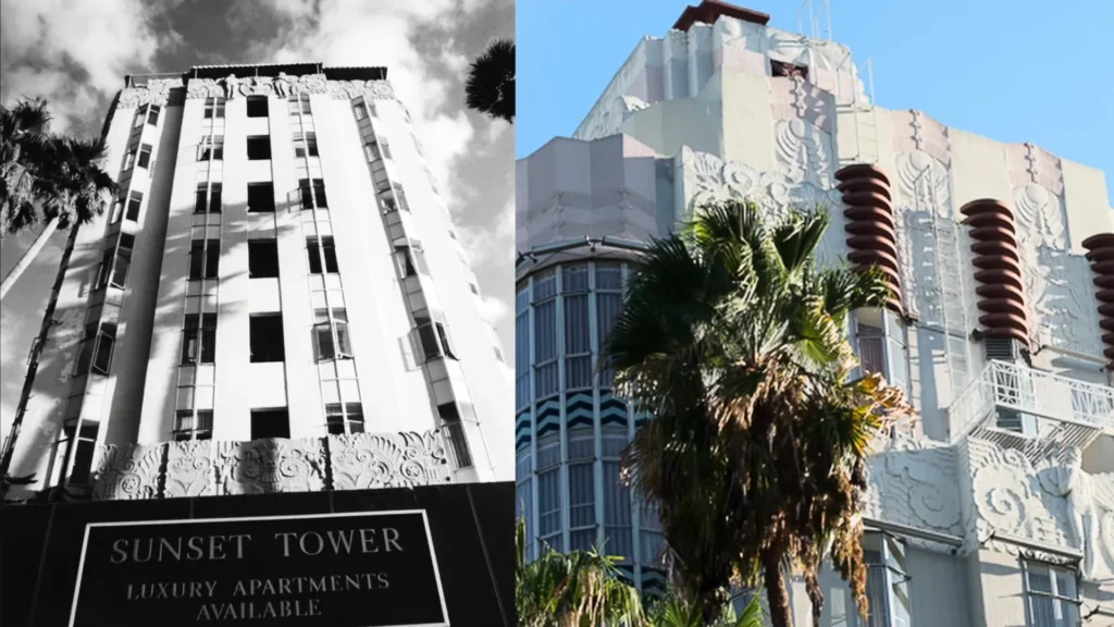 Vintage hotel architecture and interior detail shown in Cultured Elegance's Old Hollywood history video