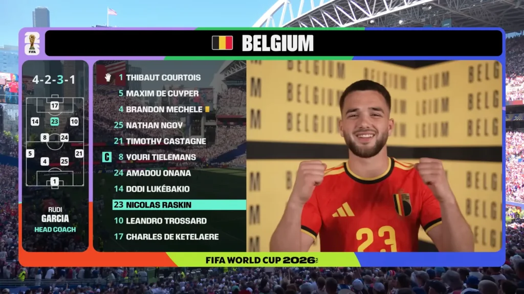 United States and Belgium players during an early Round of 16 highlight at the FIFA World Cup 2026.