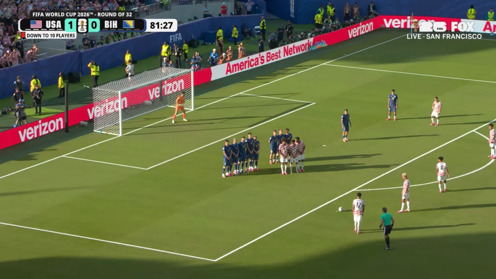 U.S. player celebrates during the United States vs. Bosnia and Herzegovina Round of 32 highlights at the 2026 FIFA World Cup.