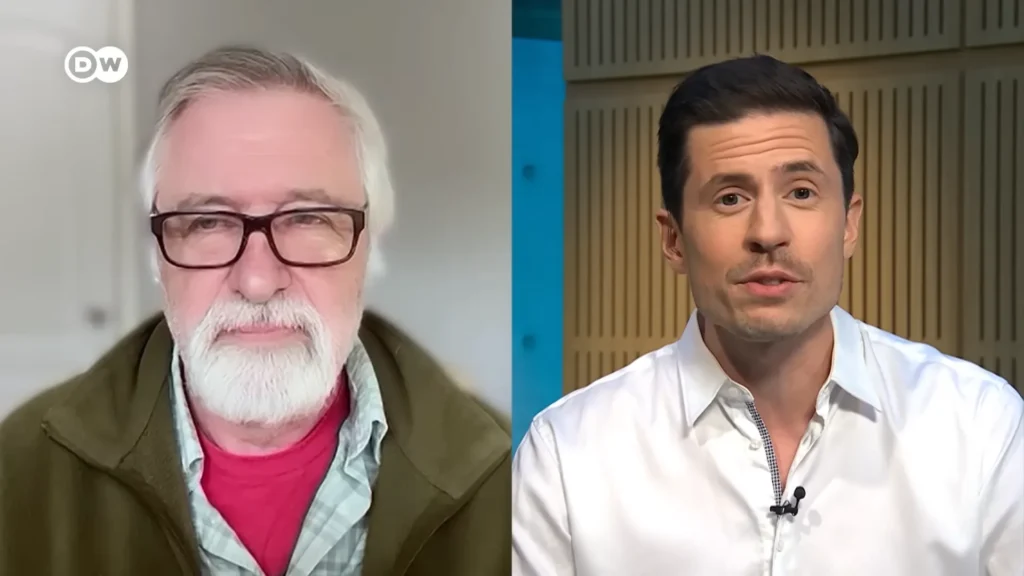 Rutgers professor Donald Schaffner speaking with DW News host David Levitz about Cyclospora