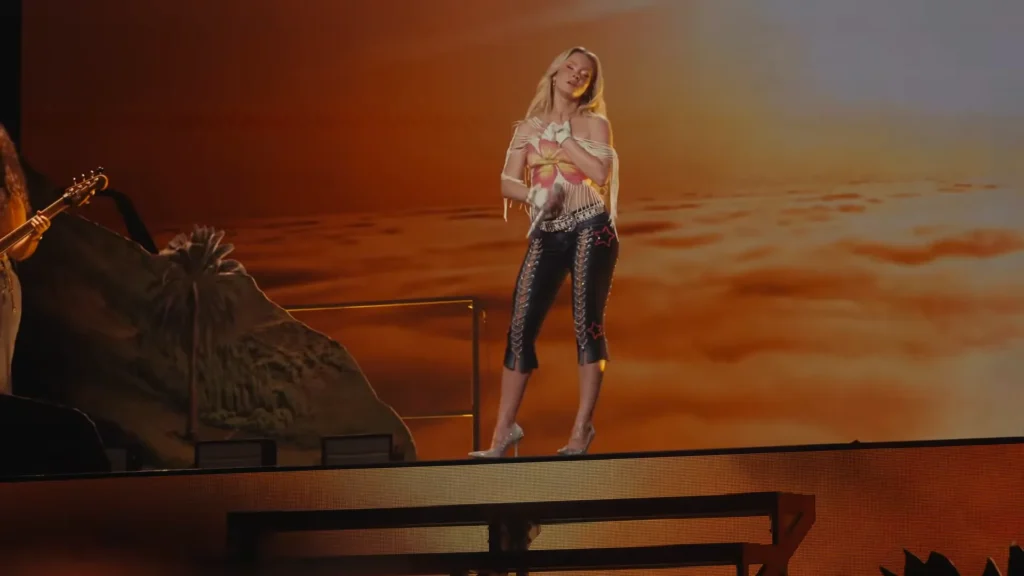Zara Larsson performing near the end of her 2026 Montreux Jazz Festival concert