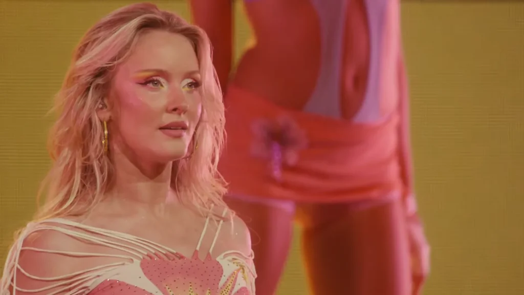 Zara Larsson closing her Montreux Jazz Festival set beneath bright stage lighting