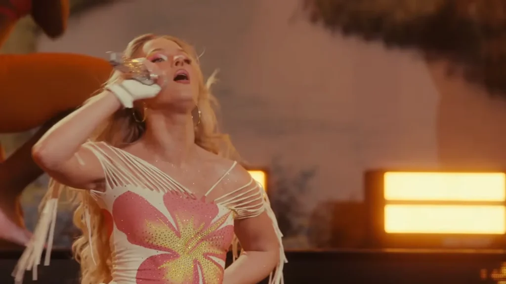 Zara Larsson singing during the early portion of her Montreux festival set