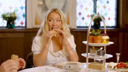 Zara Larsson smiles during a Capital FM Very British Day Out afternoon tea interview with Jordan North about Midnight Sun: Girls Trip.