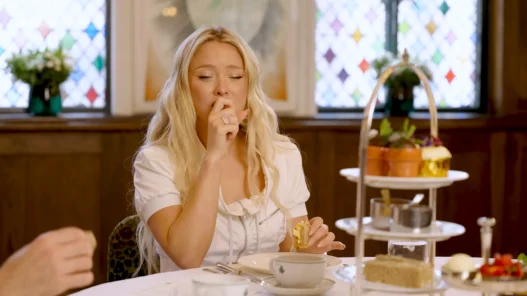 Zara Larsson and Jordan North share British afternoon tea during Capital FM's Very British Day Out