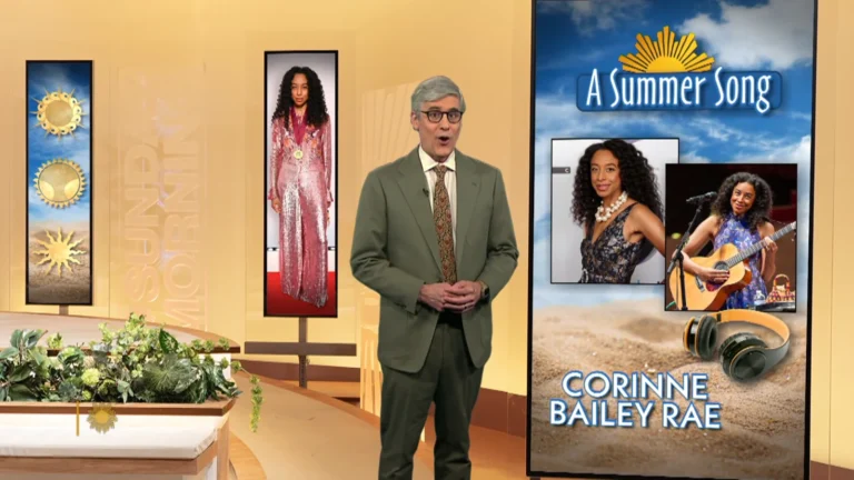 Corinne Bailey Rae smiles during her CBS Sunday Morning interview with Seth Doane