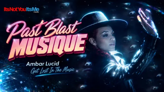 Ambar Lucid in a glowing wide-brim hat for INYIM’s Past Blast Musique feature on “Get Lost In The Music.”
