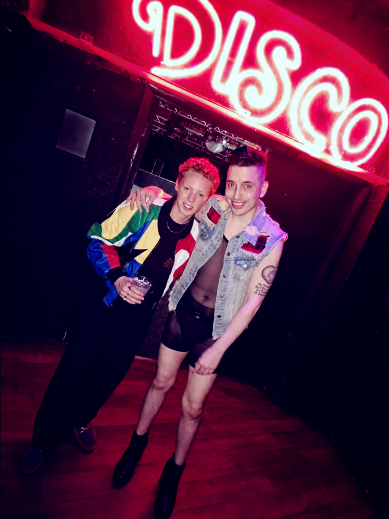 Anthony of INYIM Media posing with La Roux singer Elly Jackson at the Catch One DJ pop-up