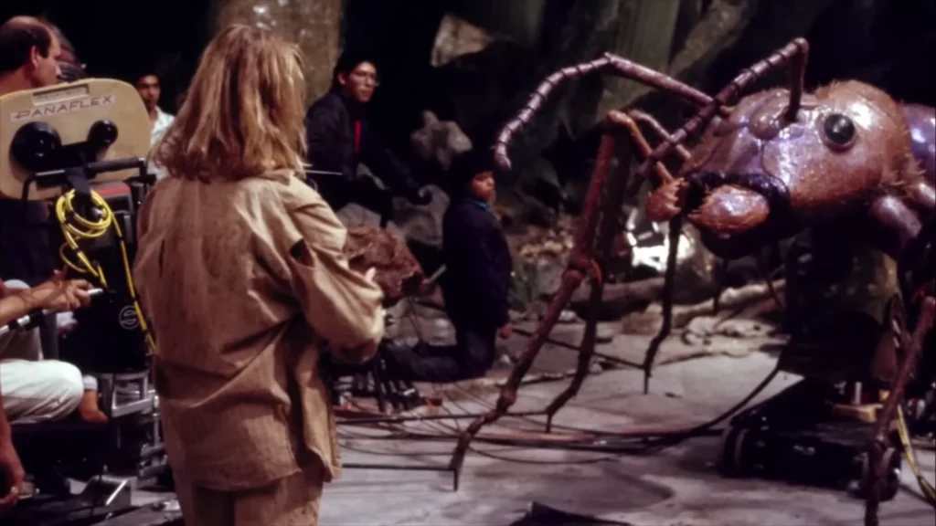 Exposed mechanical framework inside the surviving Antie movie prop