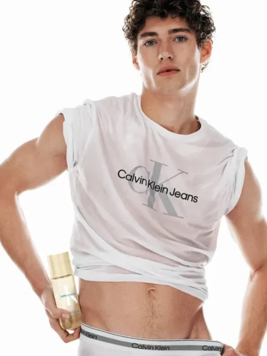 Valentin Humbroich fronts Calvin Klein’s Satin Cream Hair and Body Perfume Mist campaign.