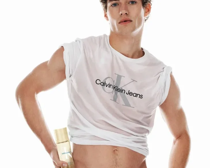 Valentin Humbroich fronts Calvin Klein’s Satin Cream Hair and Body Perfume Mist campaign.