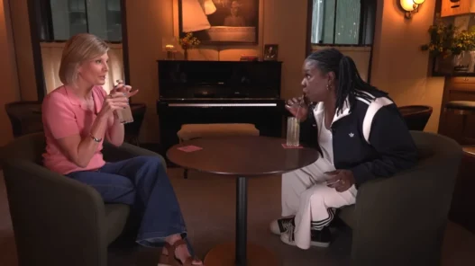 Leslie Jones sits with Kate Snow for NBC News series The Drink