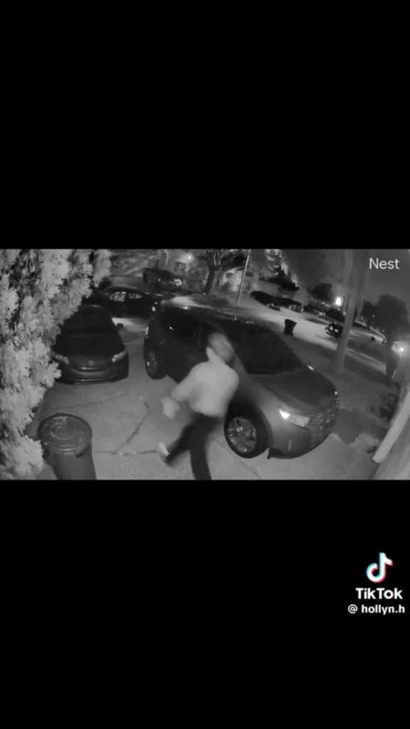 DoorDash driver running back down a Florida driveway after spotting a baby alligator near the front door