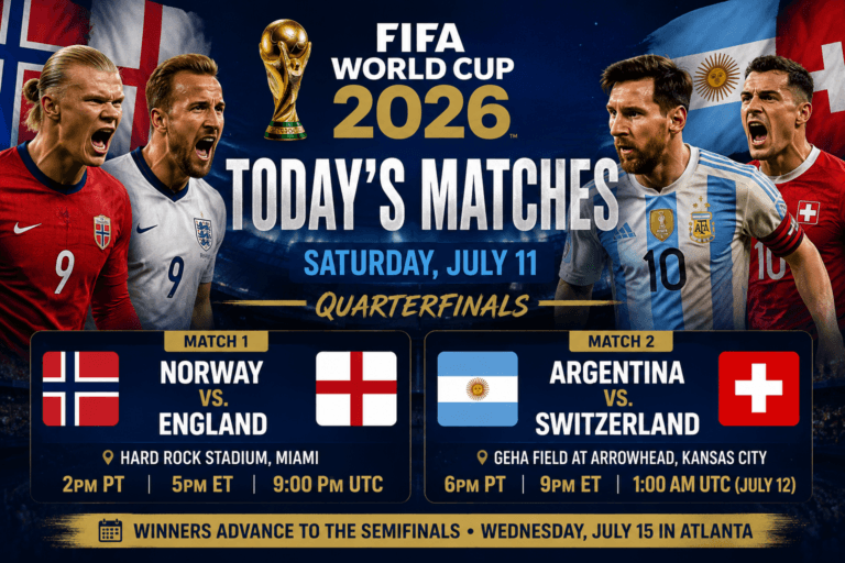 World Cup 2026 Schedule Today: July 11 Quarterfinals