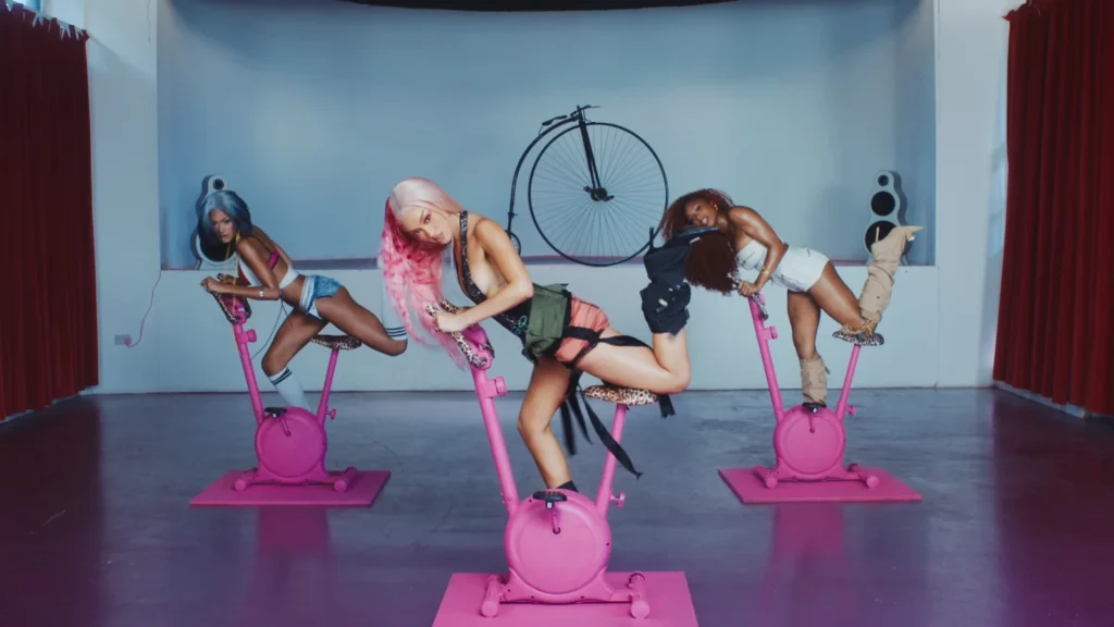 FLO perform choreography in a Remedied video still
