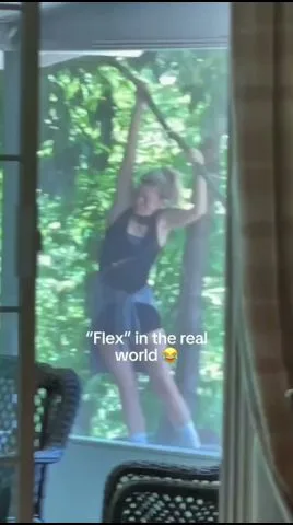 Willa Ford appears in a YouTube Short about trying to trim a tree without a saw while promoting her single FLEX.