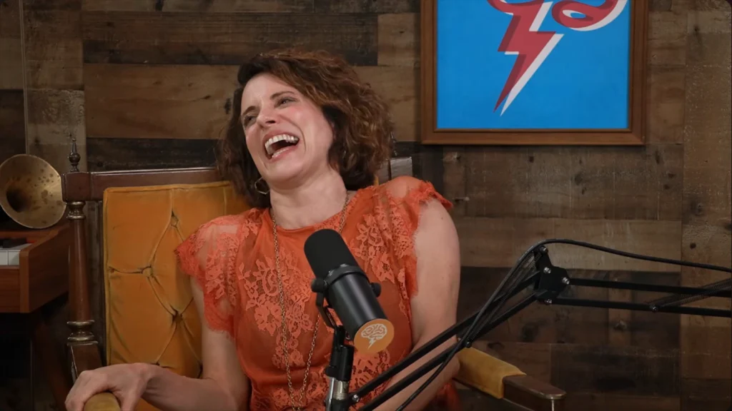 Alanna Ubach speaking during her interview with Chris Hardwick