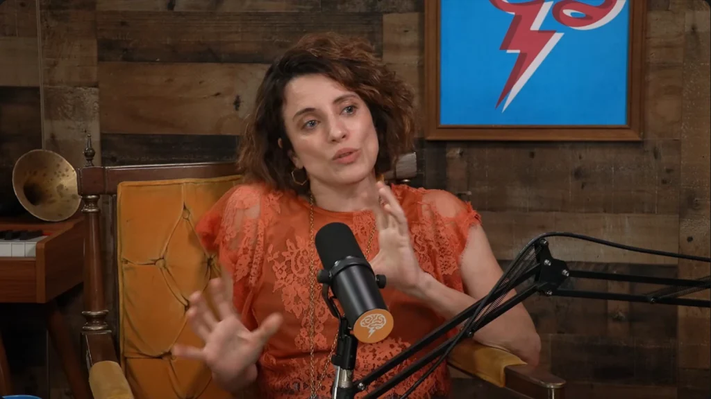 Alanna Ubach and Chris Hardwick together on I Think You’re Overthinking It