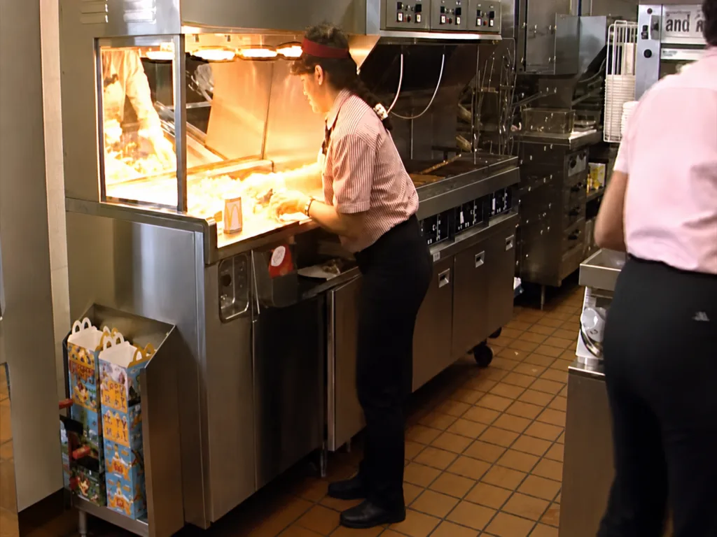 The french-fry station inside a McDonald’s kitchen in 1990