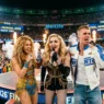 Justin Bieber, Shakira, and Madonna appear in a composite image for the FIFA World Cup 2026 Final Halftime Show announcement.