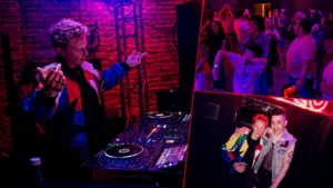 Header image for INYIM Media showing La Roux’s Elly Jackson DJing at Catch One in Los Angeles with the headline “They Vibed. We Danced.” plus crowd and event photo insets.