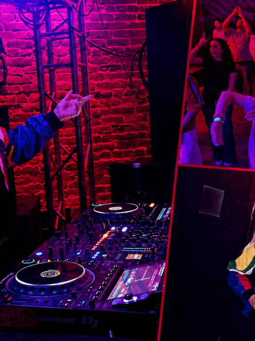 Header image for INYIM Media showing La Roux’s Elly Jackson DJing at Catch One in Los Angeles with the headline “They Vibed. We Danced.” plus crowd and event photo insets.
