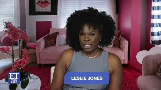 Leslie Jones reacts while revisiting her early Saturday Night Live years for Entertainment Tonight’s ET Then and Now