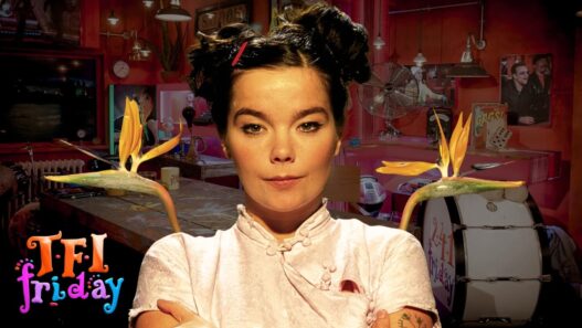 Björk performs “I Miss You” live on TFI Friday in 1996 during her Post era.