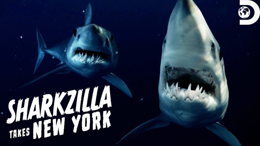A massive mako shark approaches Dr. Craig O’Connell in Sharkzilla Takes New York
