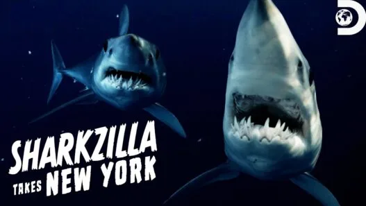 A massive mako shark approaches Dr. Craig O’Connell in Sharkzilla Takes New York