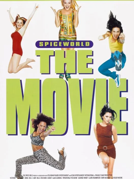 The Spice Girls appear on the Spice World movie artwork for the 1997 cult-classic film.