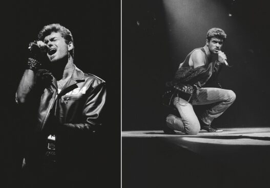 George Michael performing during the 1988 Faith Tour concert film
