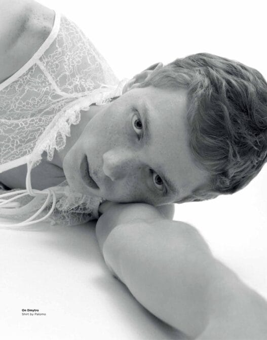 Dmytro Chmil and Laurenz Zimmerman in DA MAN’s In Quiet Tones editorial