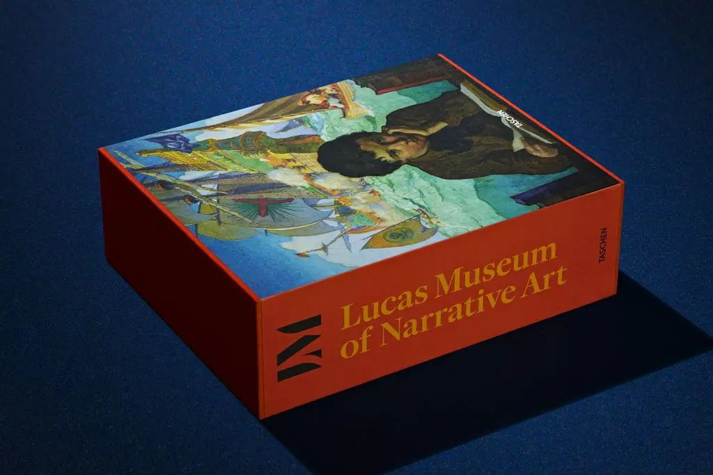 Lucas Museum of Narrative Art two-volume TASCHEN set displayed inside its illustrated slipcase.