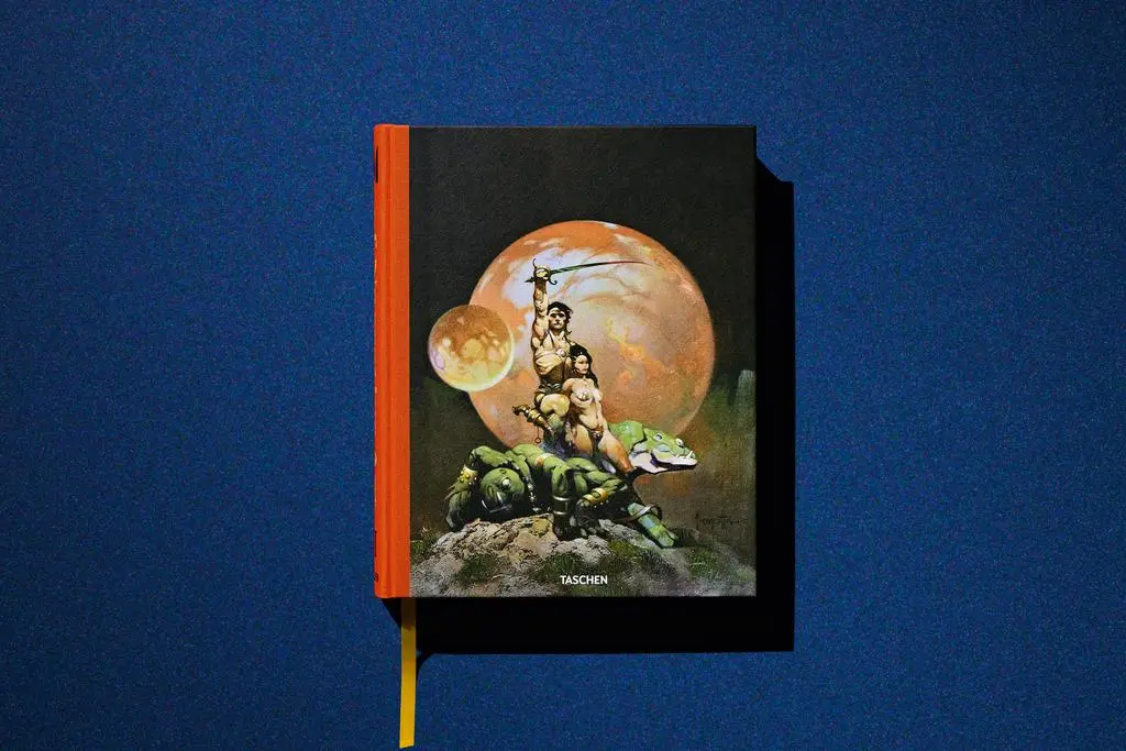 Closed second volume of the Lucas Museum of Narrative Art TASCHEN publication standing upright with fantasy artwork on the cover.