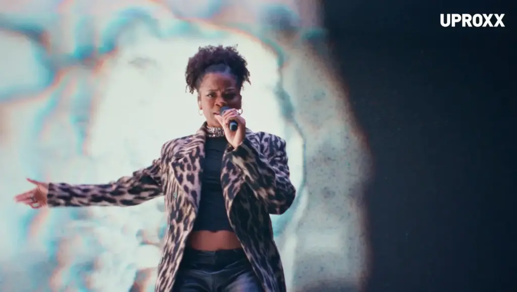 Ari Lennox in a visual moment from her Uproxx Visionaries Horoscope performance