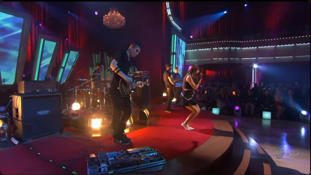 Still from Ashlee Simpson’s Boys performance on Dancing with the Stars in 2008