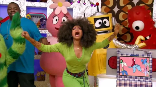 Animated scene from Erykah Badu’s Birds segment on Yo Gabba Gabba