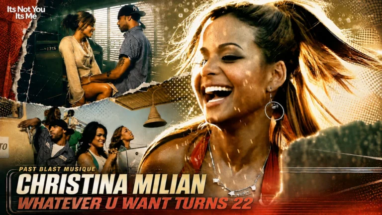 Christina Milian in a collage of “Whatever U Want” music-video scenes celebrating the song’s 22nd anniversary.