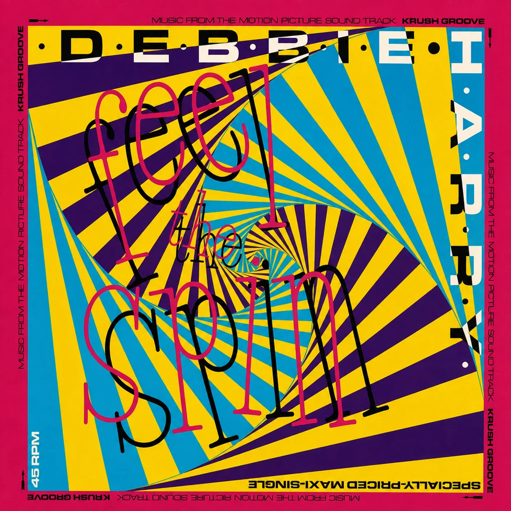 Front cover of Debbie Harry’s 1985 Feel the Spin U.S. 12-inch maxi-single