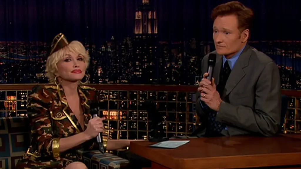 Dolly Parton on Late Night with Conan O'Brien in November 2003