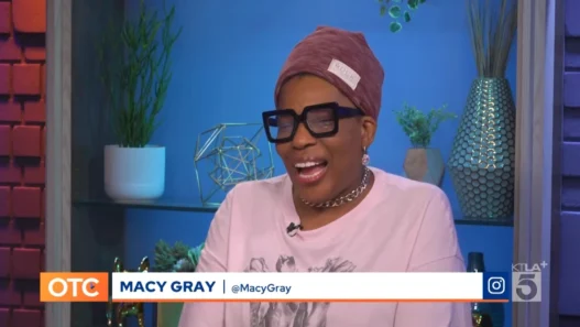 Macy Gray speaking during her KTLA 5 Off the Clock interview