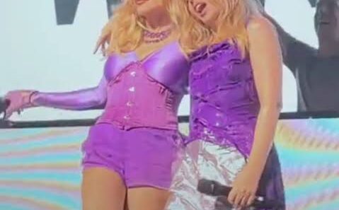 Image accompanying Madonna and Kylie Minogue’s WorldPride Amsterdam performance
