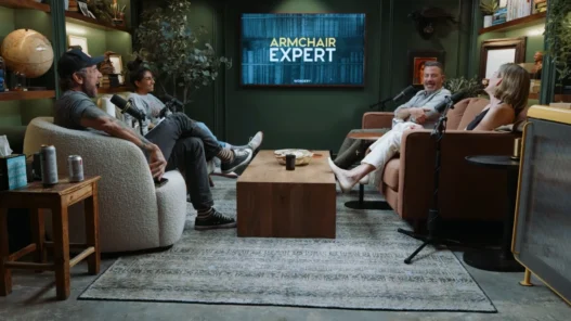 Jimmy Kimmel and Molly McNearney featured for their Armchair Expert conversation with Dax Shepard.